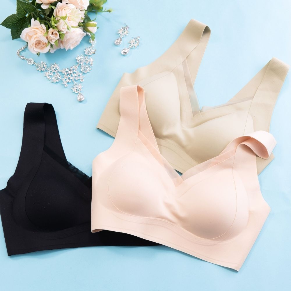 一日中つけられる ふんわりシームレスハーフトップブラ WEB限定商品