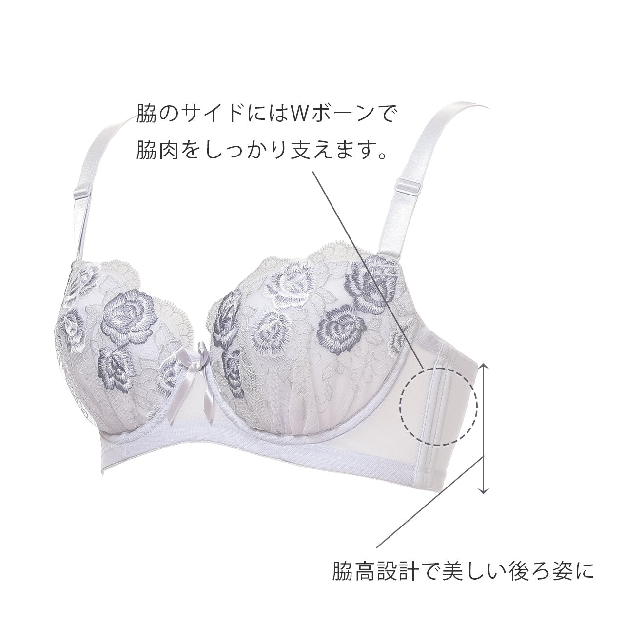 脇高&美背中グラマー ワイヤーブラジャー シャルマン