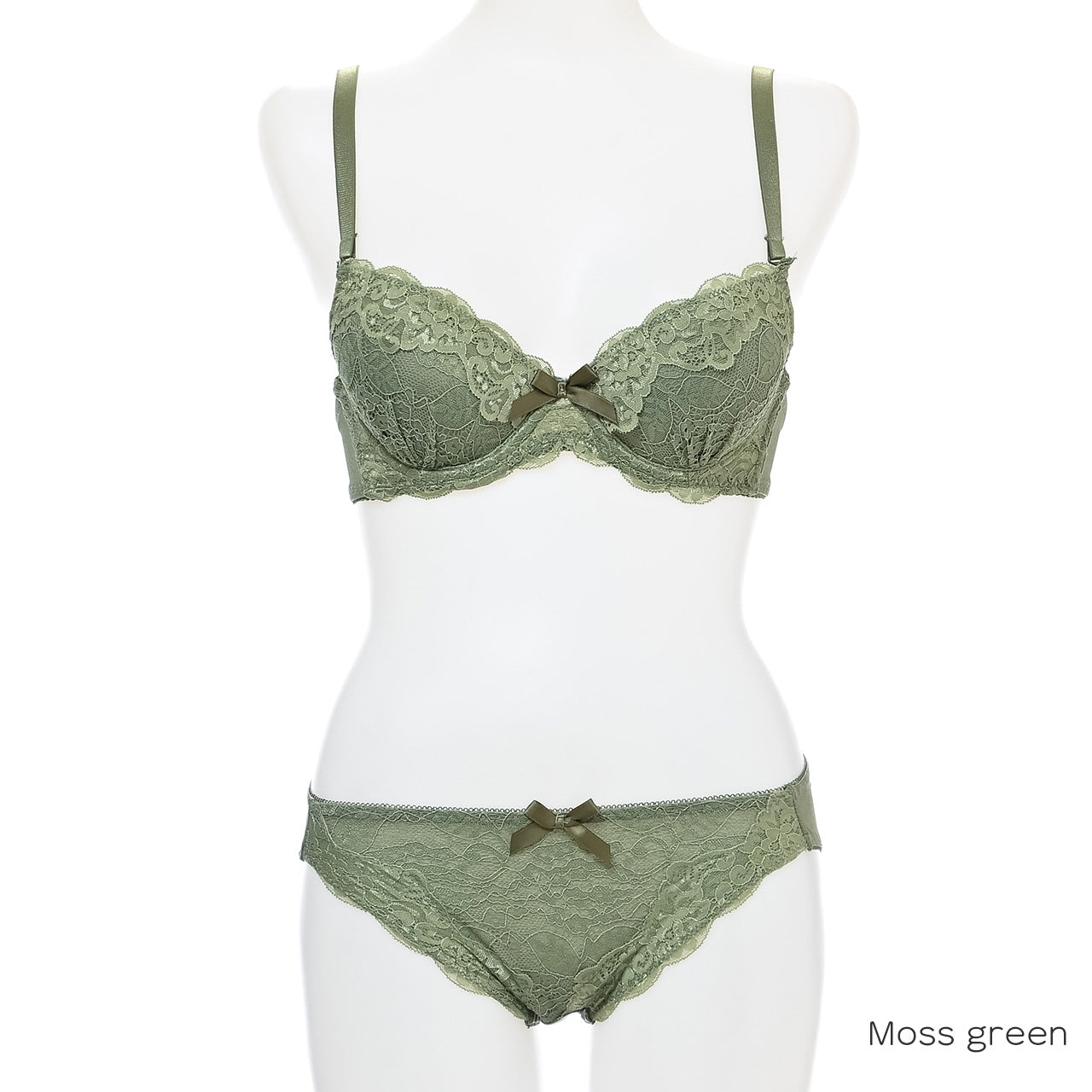 スカラップフラワーレース ワイヤーブラジャー&ショーツセット ソニアブラック(E・Fカップ)