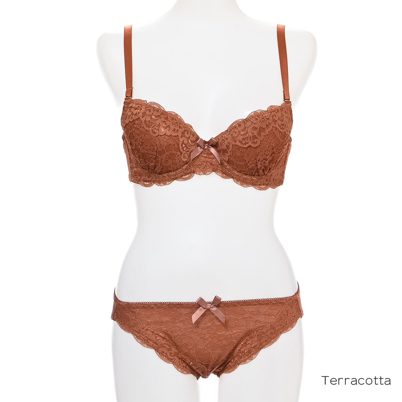 スカラップフラワーレース ワイヤーブラジャー&ショーツセット ソニアブラック(E・Fカップ)