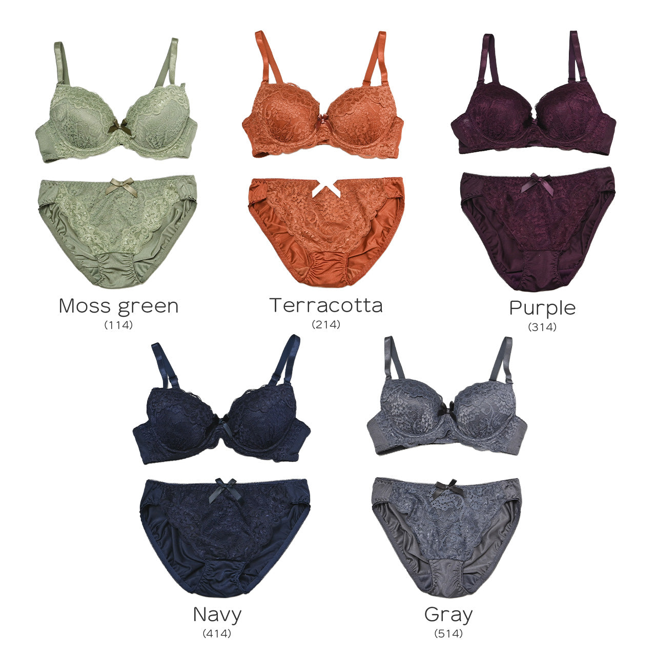 スカラップフラワーレース ワイヤーブラジャー&ショーツセット ソニアブラック(Dカップ)