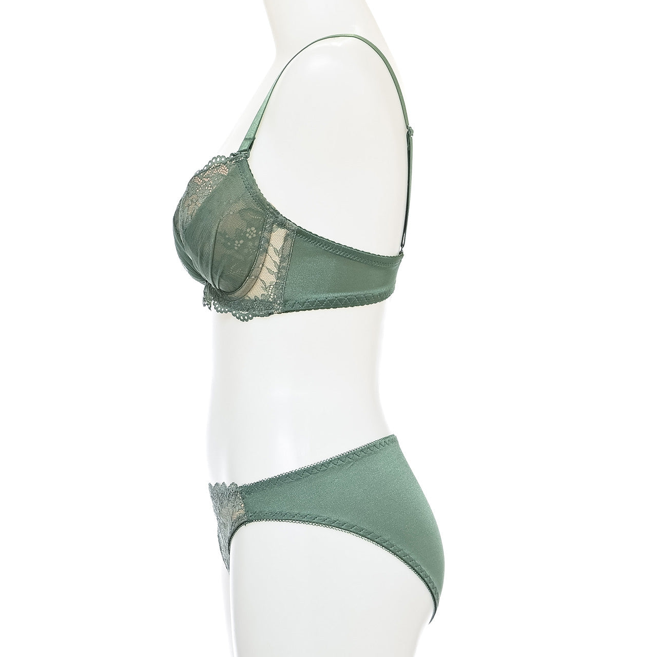 シアーレース ワイヤーブラジャー&ショーツセット ソニアブラック(Gカップ)