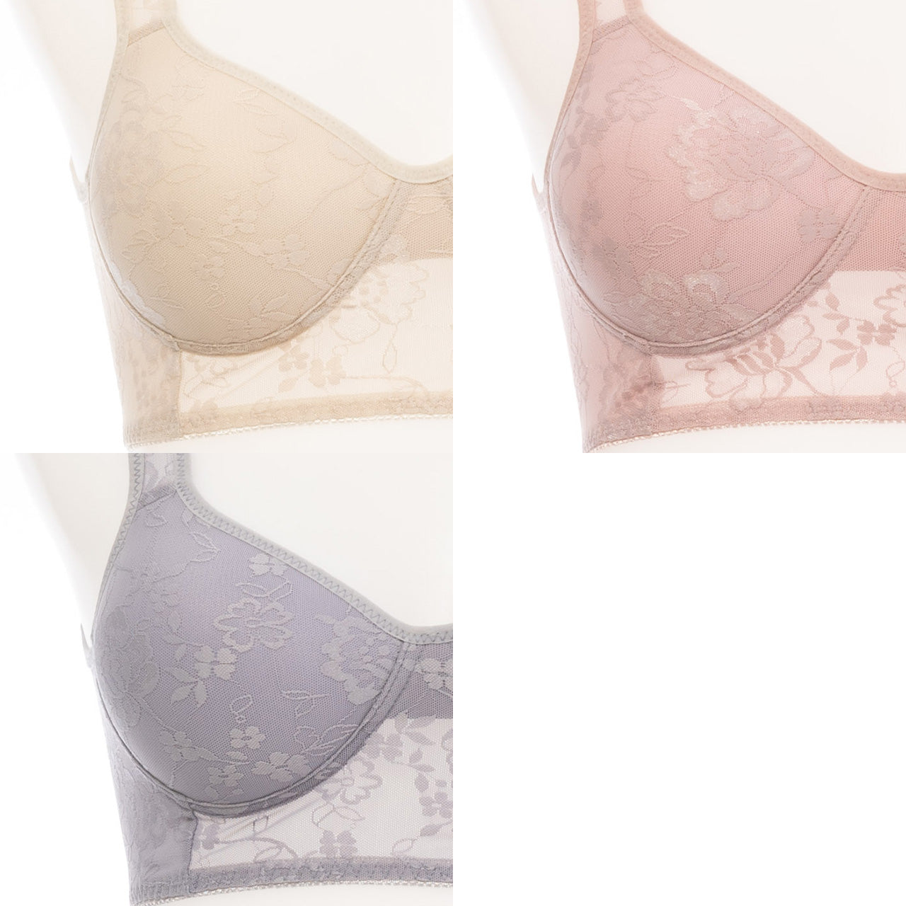 猫背補正 肩甲骨押さえ美姿勢ノンワイヤーハーフトップ(花柄) ブライトマッチ