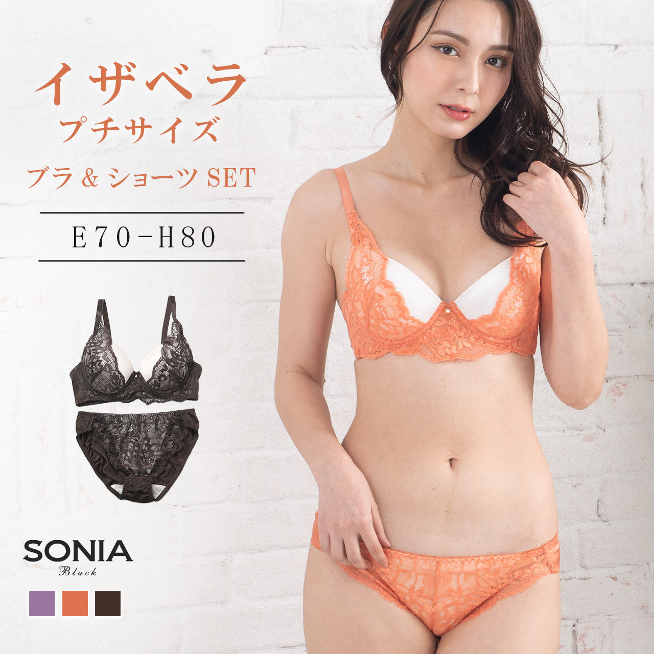 イザベラ ブラ&ショーツセット グラマーサイズ(E70~H80カップ) ソニアブラック