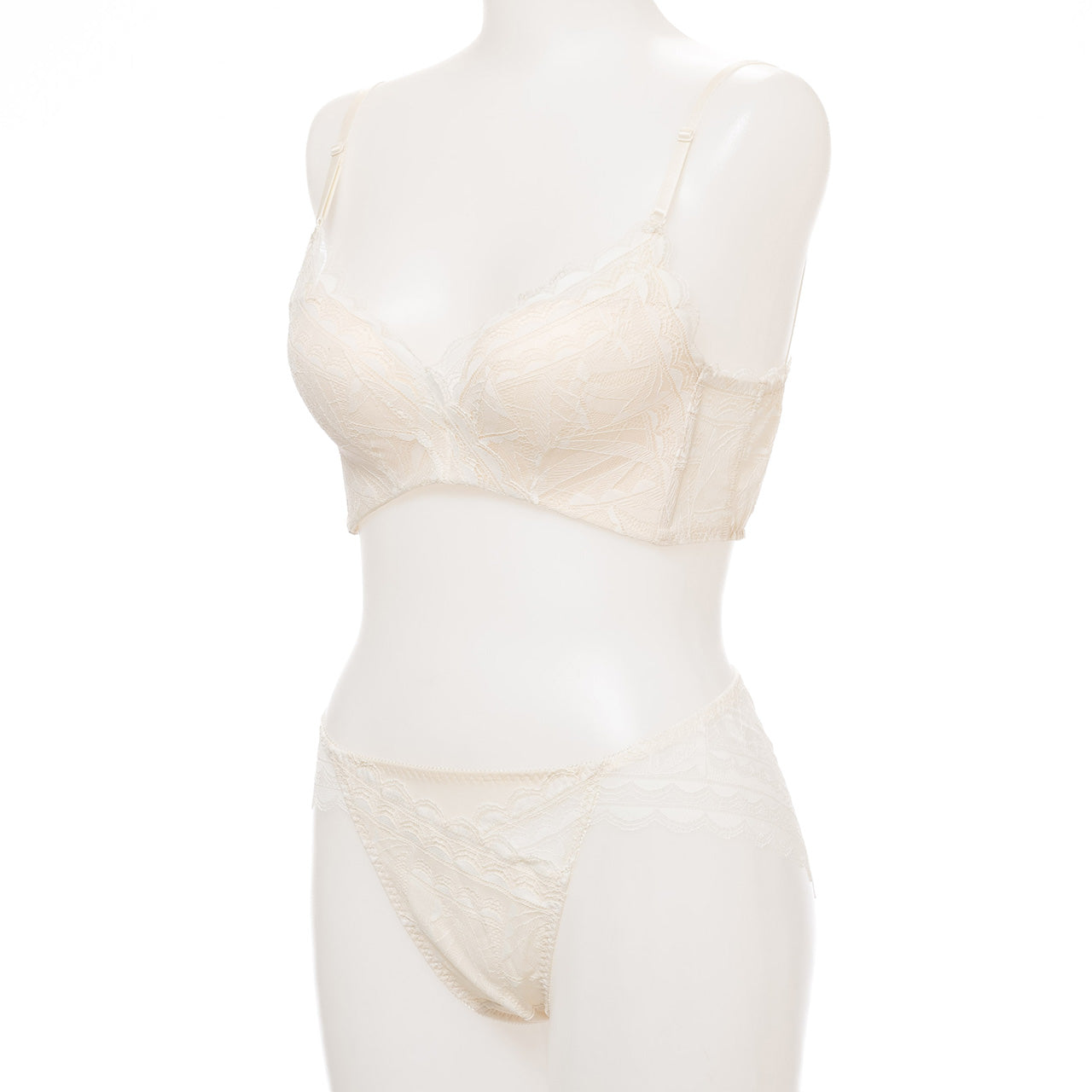 谷間キープ ノンワイヤーブラジャー&ショーツセット メルトココ