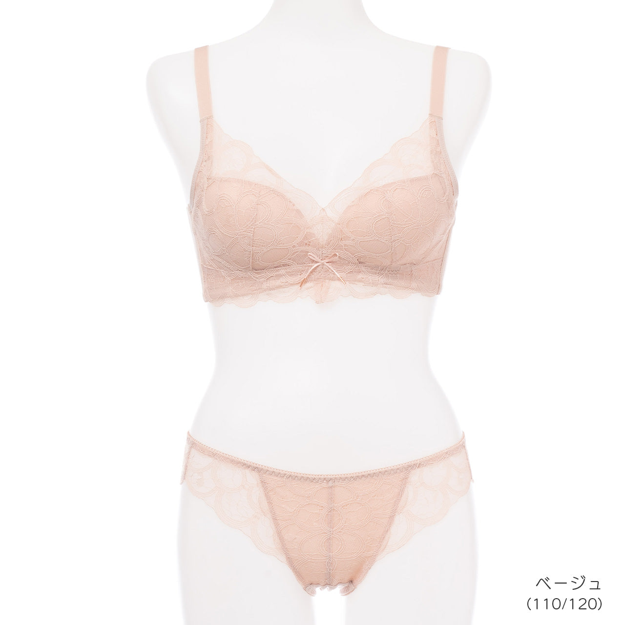 ふわとろカップフラワーレース ノンワイヤーブラジャー&ショーツセット メルトココ