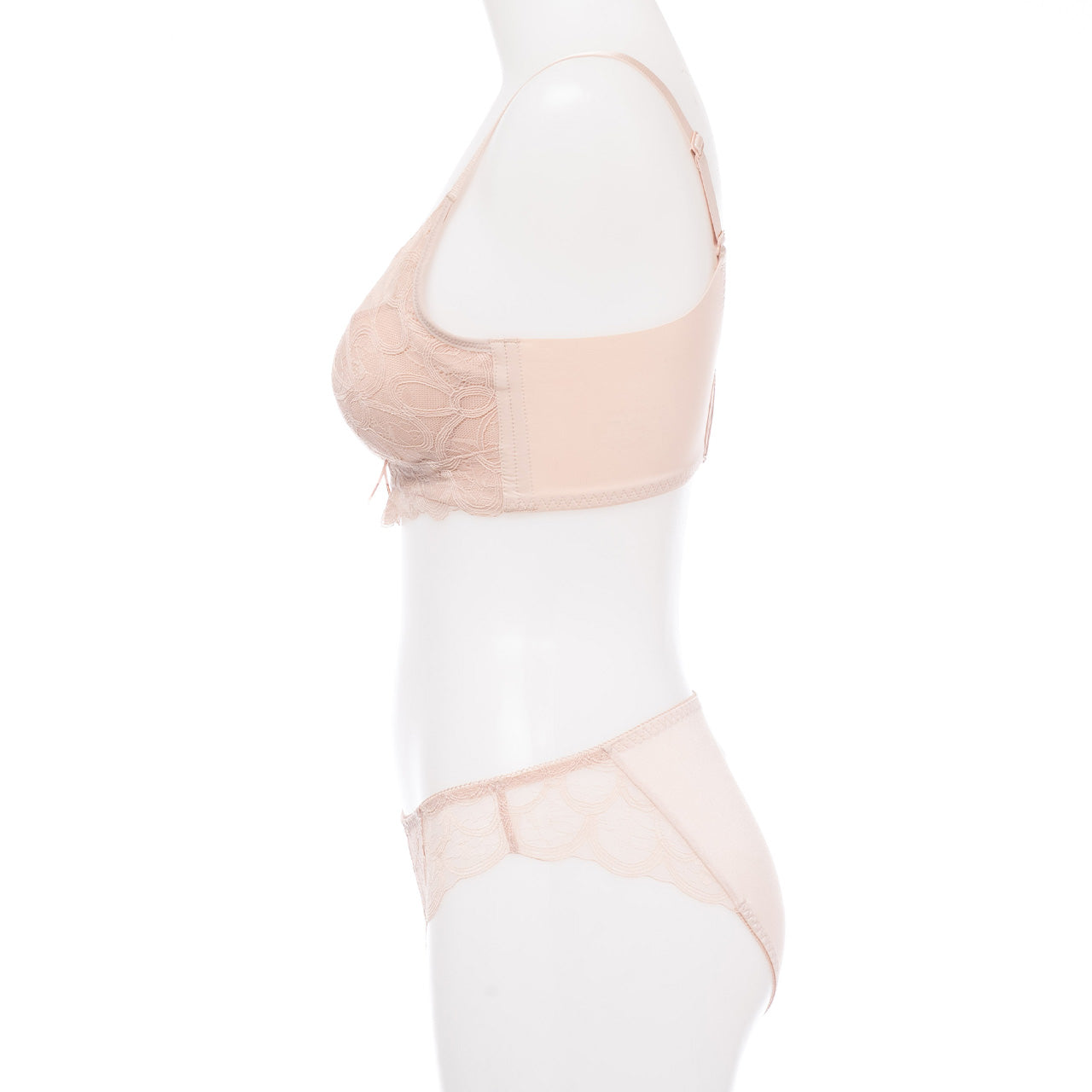 ふわとろカップフラワーレース ノンワイヤーブラジャー&ショーツセット メルトココ