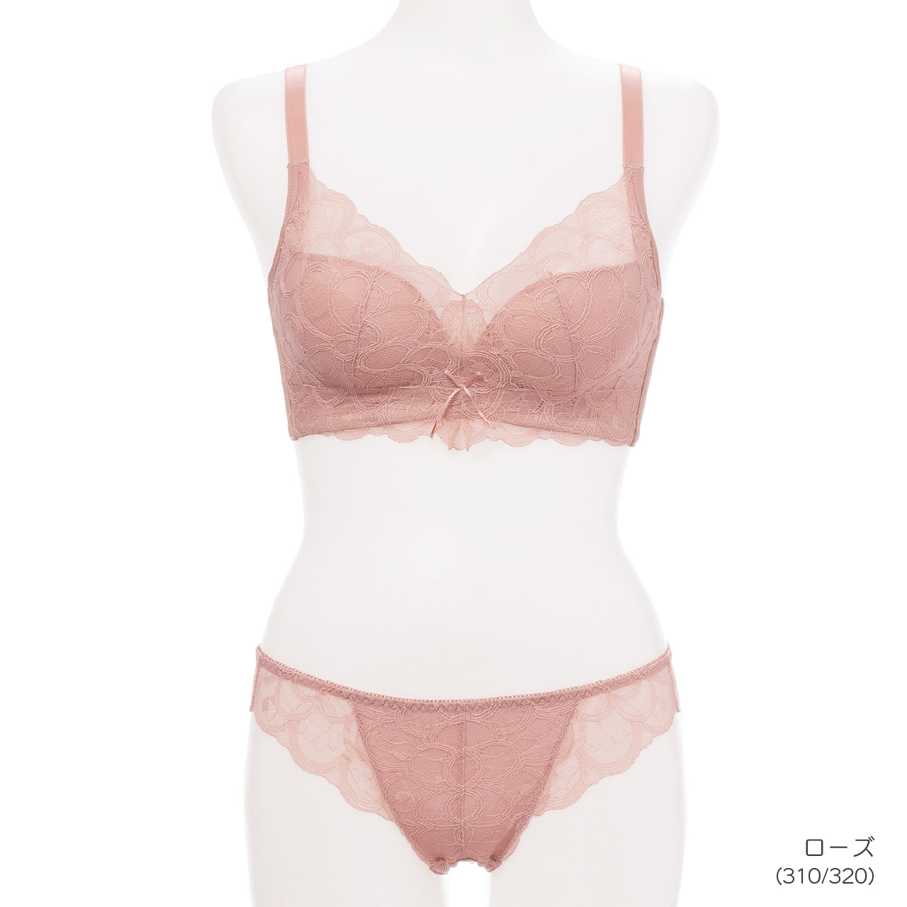ふわとろカップフラワーレース ノンワイヤーブラジャー&ショーツセット メルトココ
