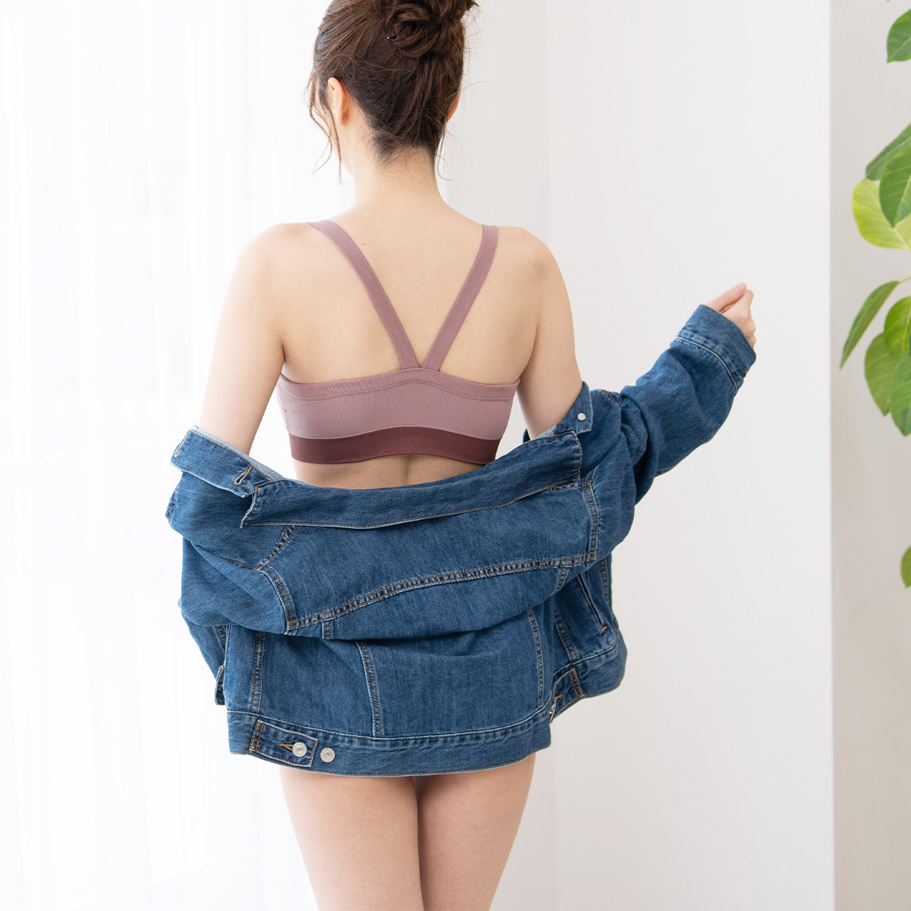 柔らかい着用感 バッククロスブラトップ バイカラー POFU