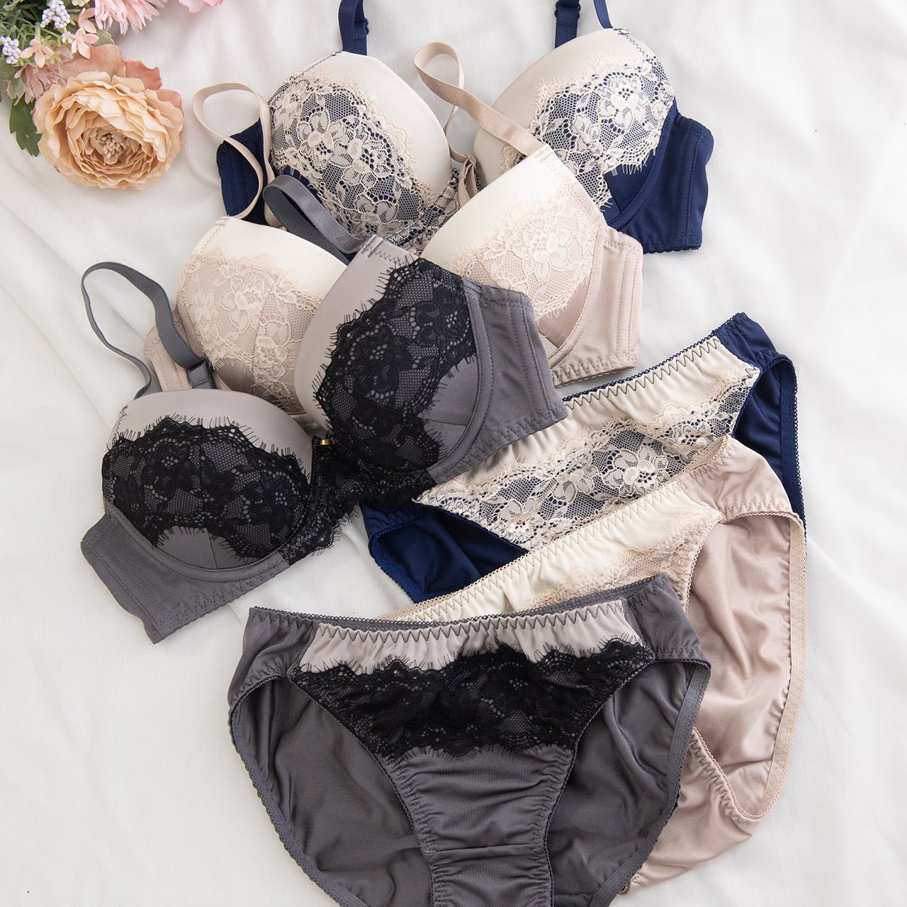 フィオナ ワイヤーブラジャー&ショーツセット ソニアブラック(A65~D85カップ)