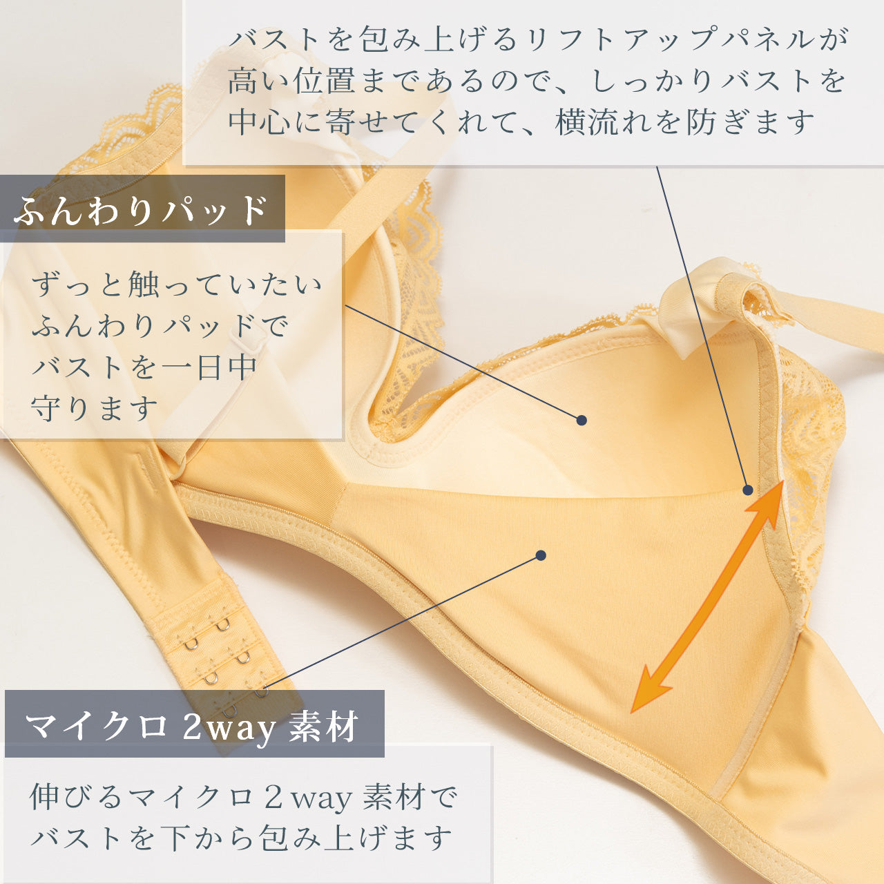 グッドタッチブラ ノンワイヤーブラジャー&ショーツセット ビューティアシスト