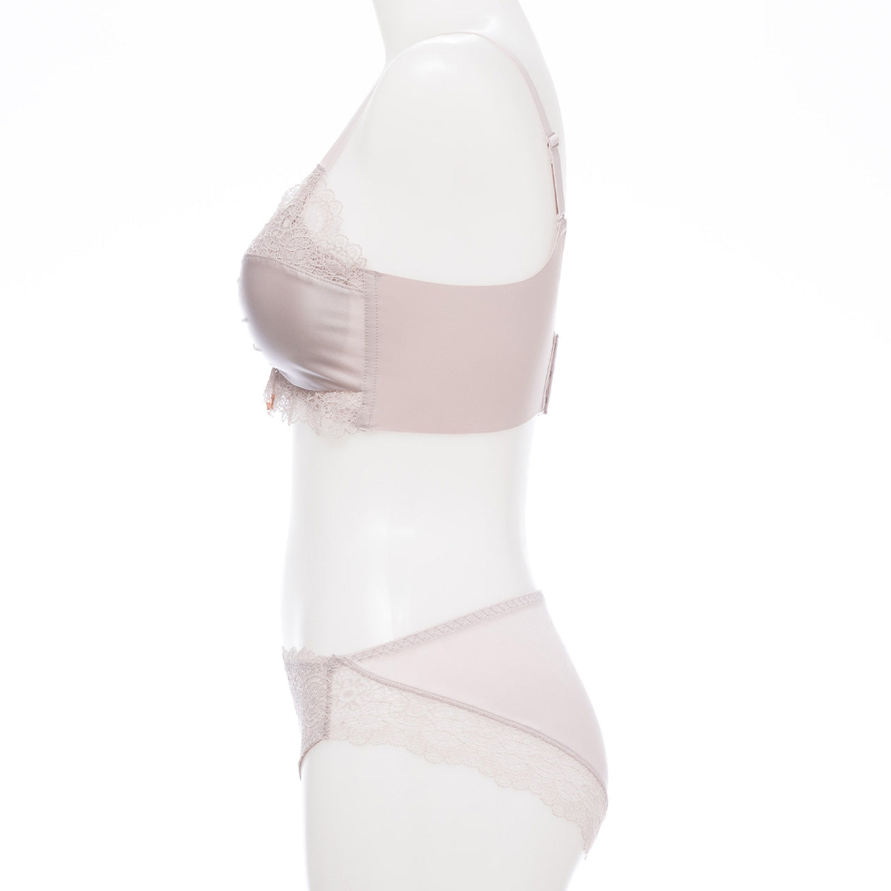 ふわとろカップ サテンシャーリング ノンワイヤーブラジャー&ショーツセット メルトココ