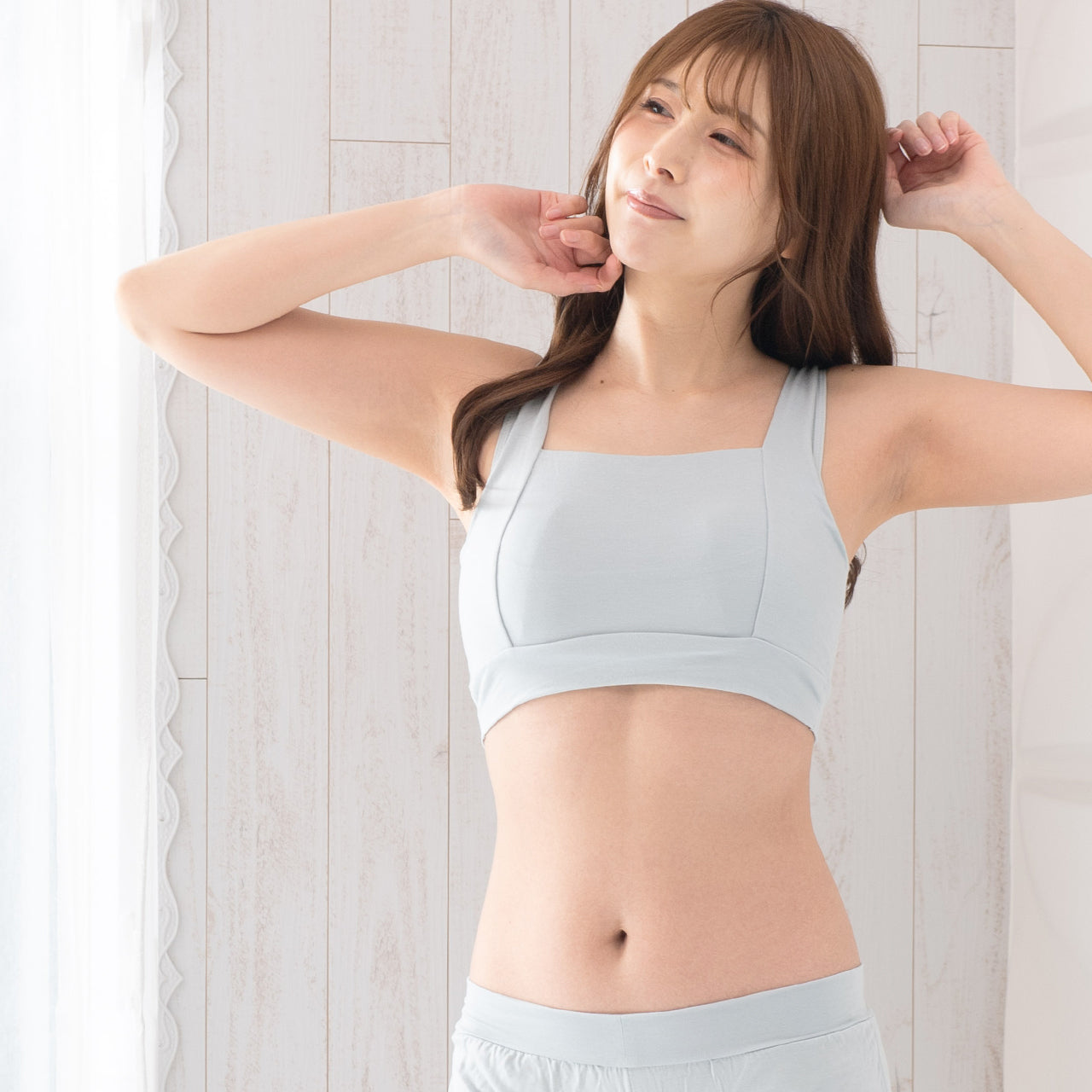 チラ見え防止 なめらかシルク入り ナイトブラジャー ねるねん