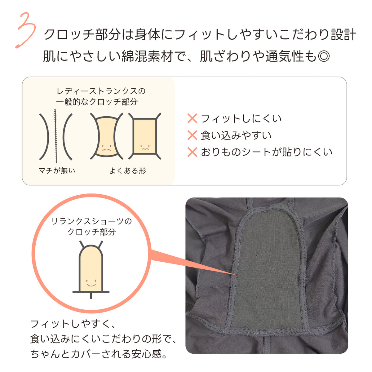 なめらかシルク入り リランクスショーツ ハイウエストタイプ ねるねん