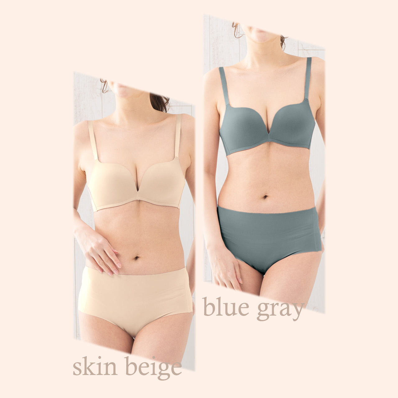 自胸美盛ブラ L字ノンワイヤーシームレスブラジャー