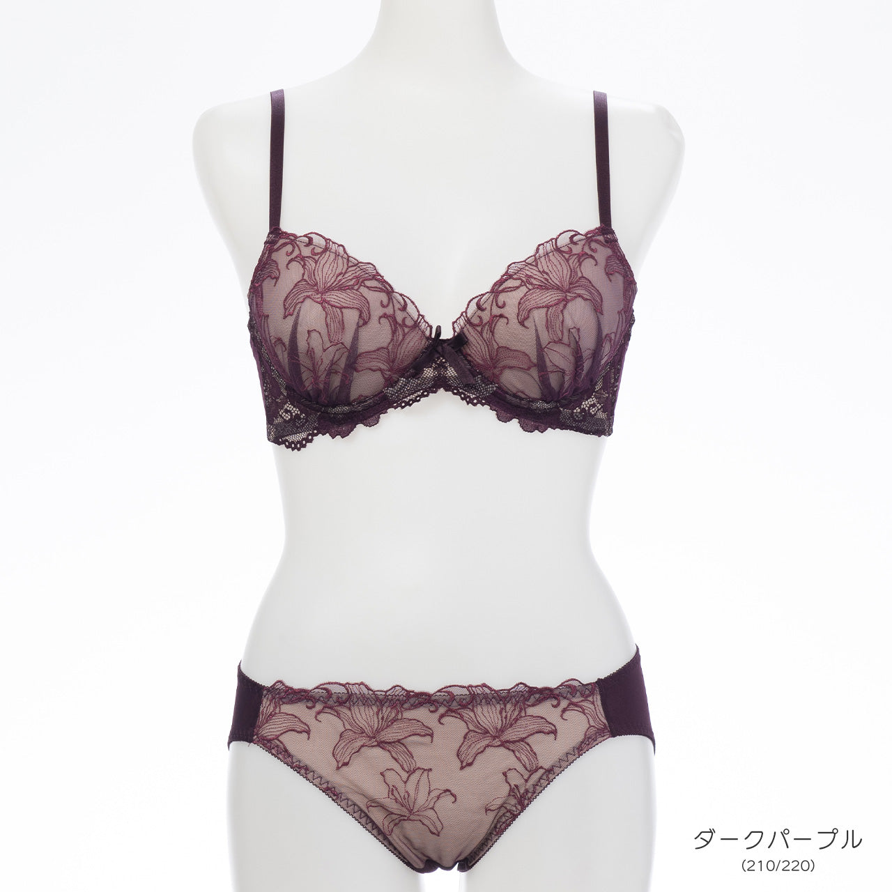 オリヴィア ノンワイヤーブラジャー&ショーツセット ソニアブラック(S・M・L・LL・3L・4L・5L)