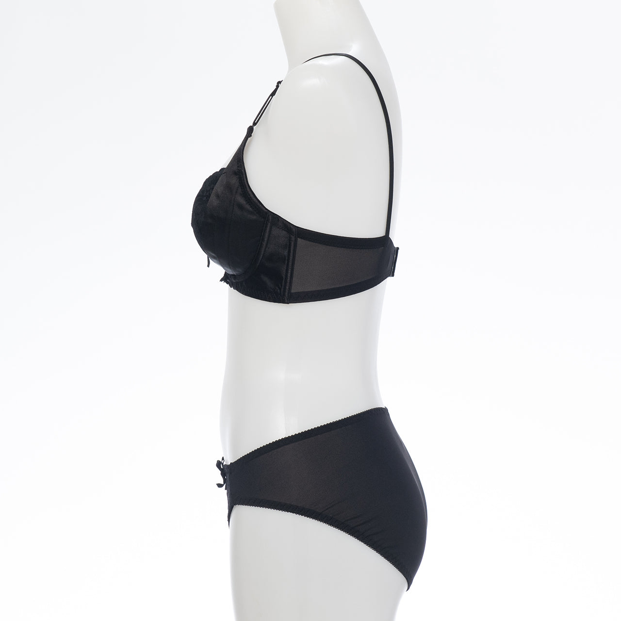 ミア ノンワイヤーブラジャー&ショーツセット ソニアブラック(S・M・L・LL・3L・4L・5L)