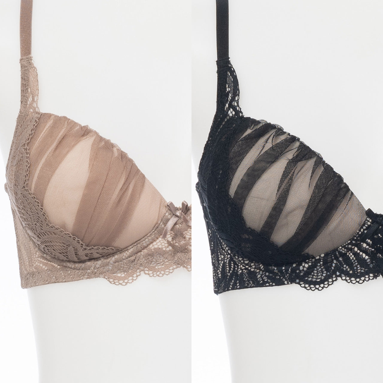 アメリア ノンワイヤーブラジャー&ショーツセット ソニアブラック(S・M・L・LL・3L・4L・5L)