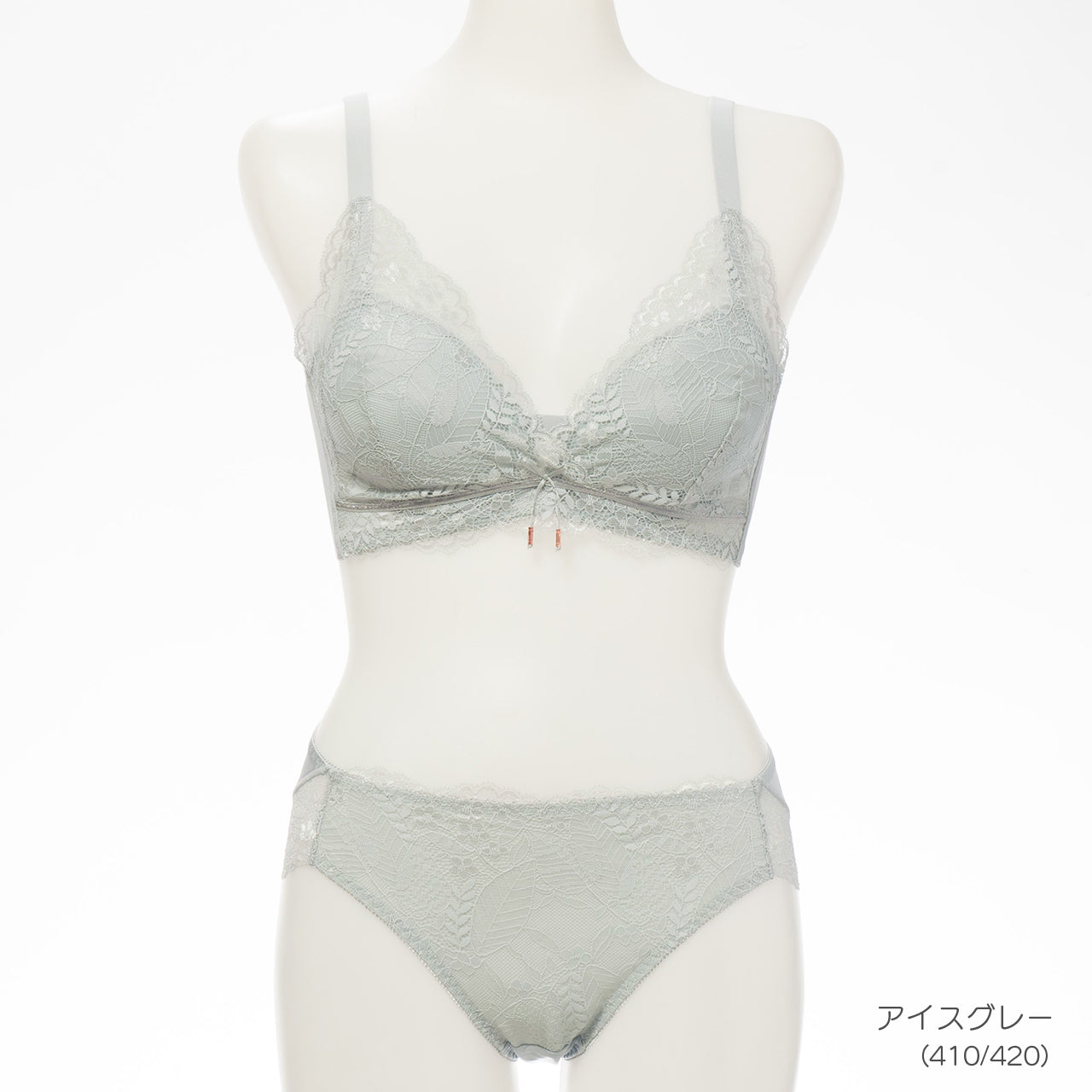 ふわとろカップ カシュクールレース ノンワイヤーブラジャー&ショーツセット メルトココ