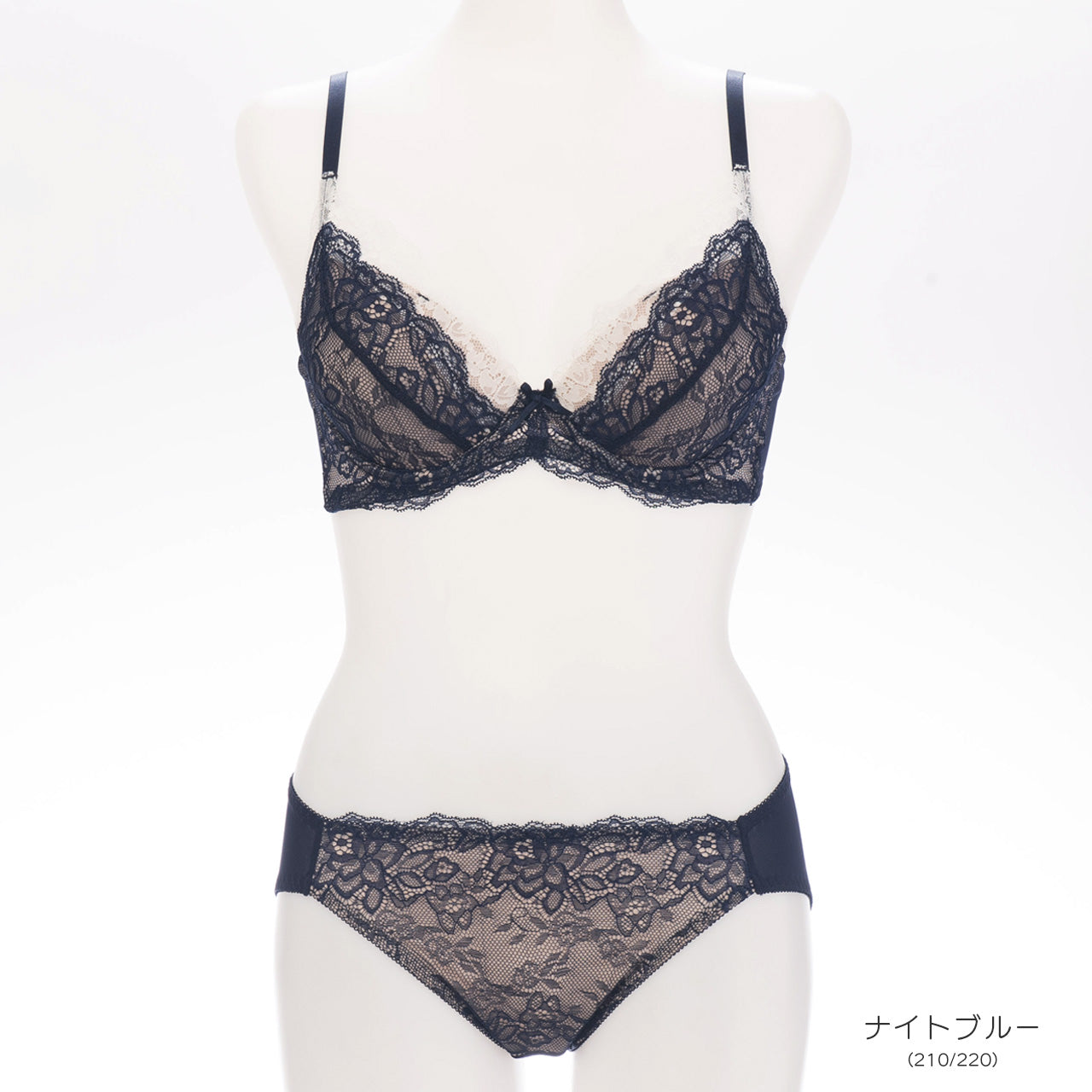 マーガレット ノンワイヤーブラジャー&ショーツセット ソニアブラック(S・M・L・LL・3L・4L・5L)