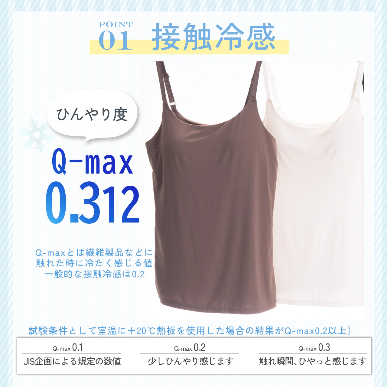 -5℃以上の涼感 超冷感ブラトップ キャミソール クーリアアイス