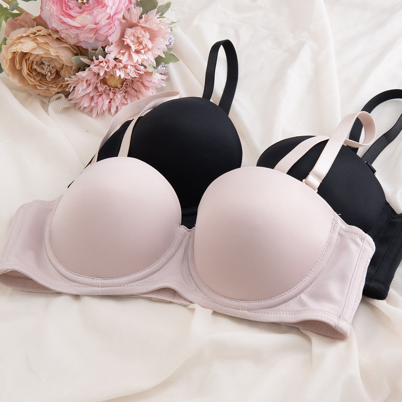 とってもシンプルなブラ ハーフカップ ワイヤーブラジャー Tシャツブラ