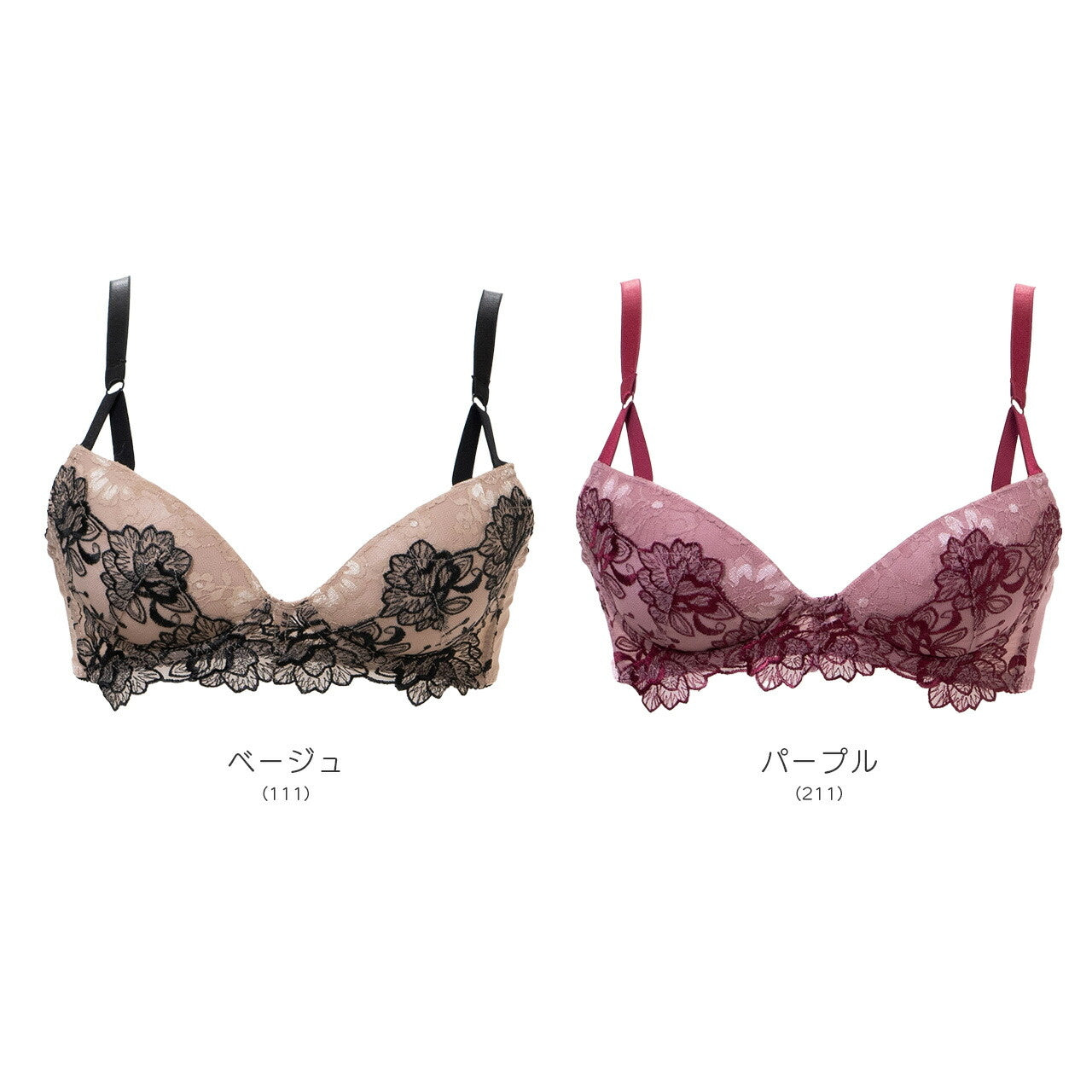 Alper オパール Alperios オパリオス テティス レトロ刺繍ブラ ノンワイヤーブラジャー