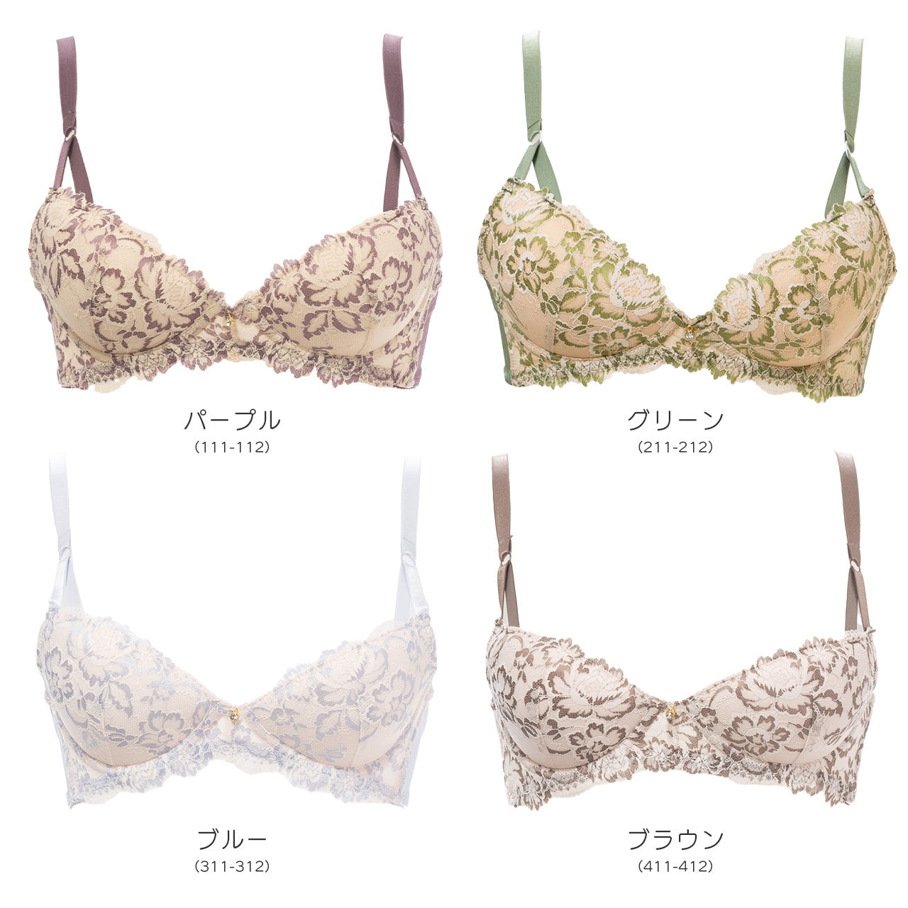 Alper オパール Alperios オパリオス エレガントフラワージャガードブラ ノンワイヤーブラジャー