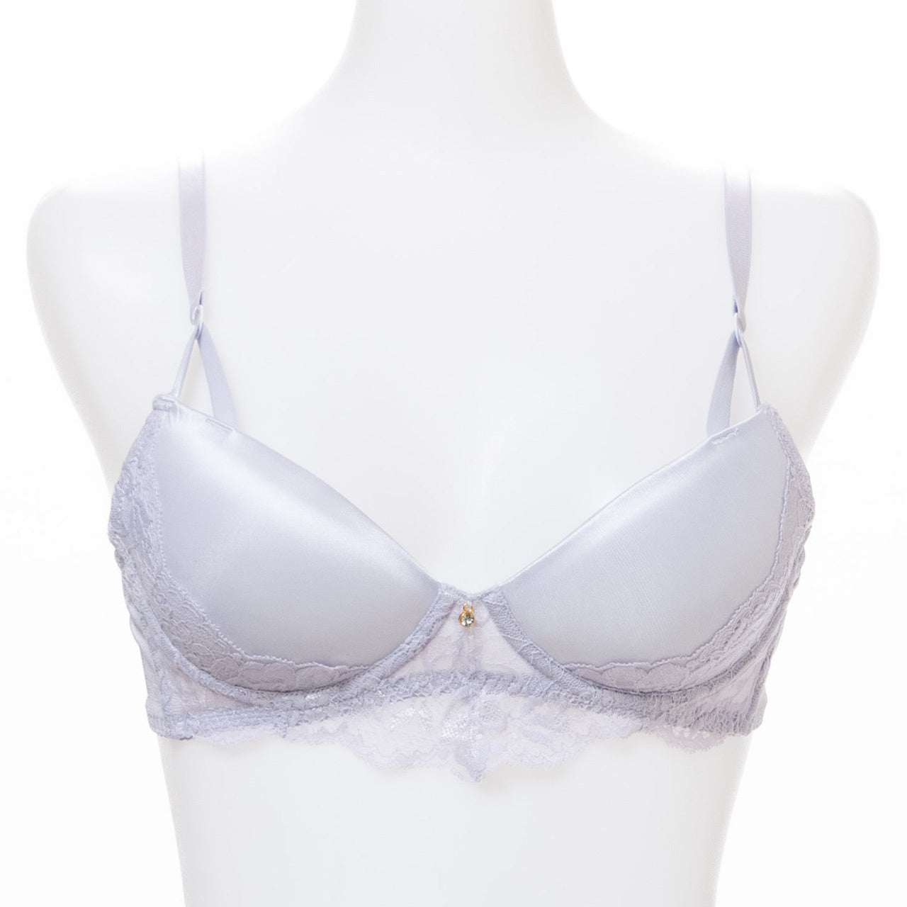 Alper オパール Alperios オパリオス サテンバイカラーレースブラ ノンワイヤーブラジャー