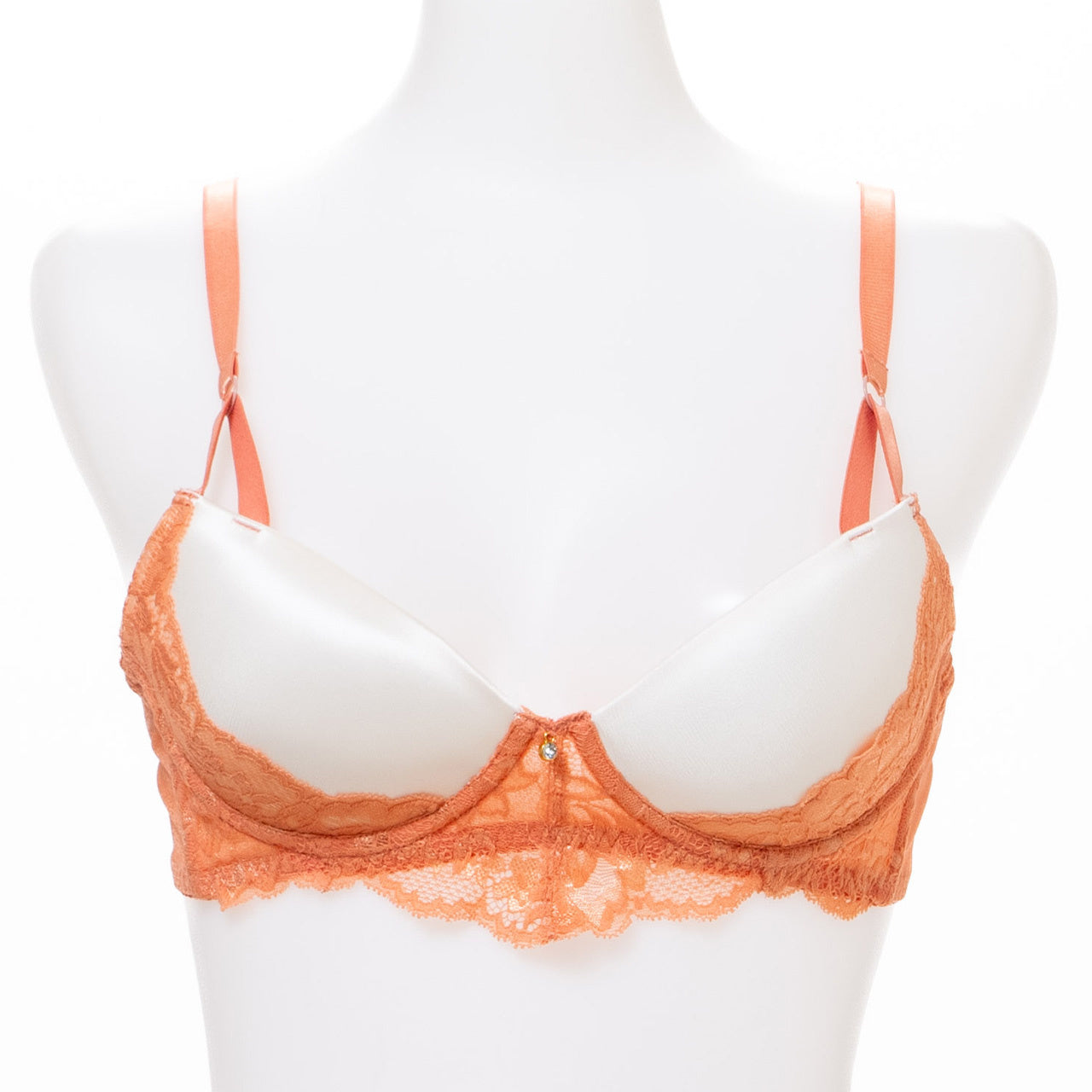 Alper オパール Alperios オパリオス サテンバイカラーレースブラ ノンワイヤーブラジャー