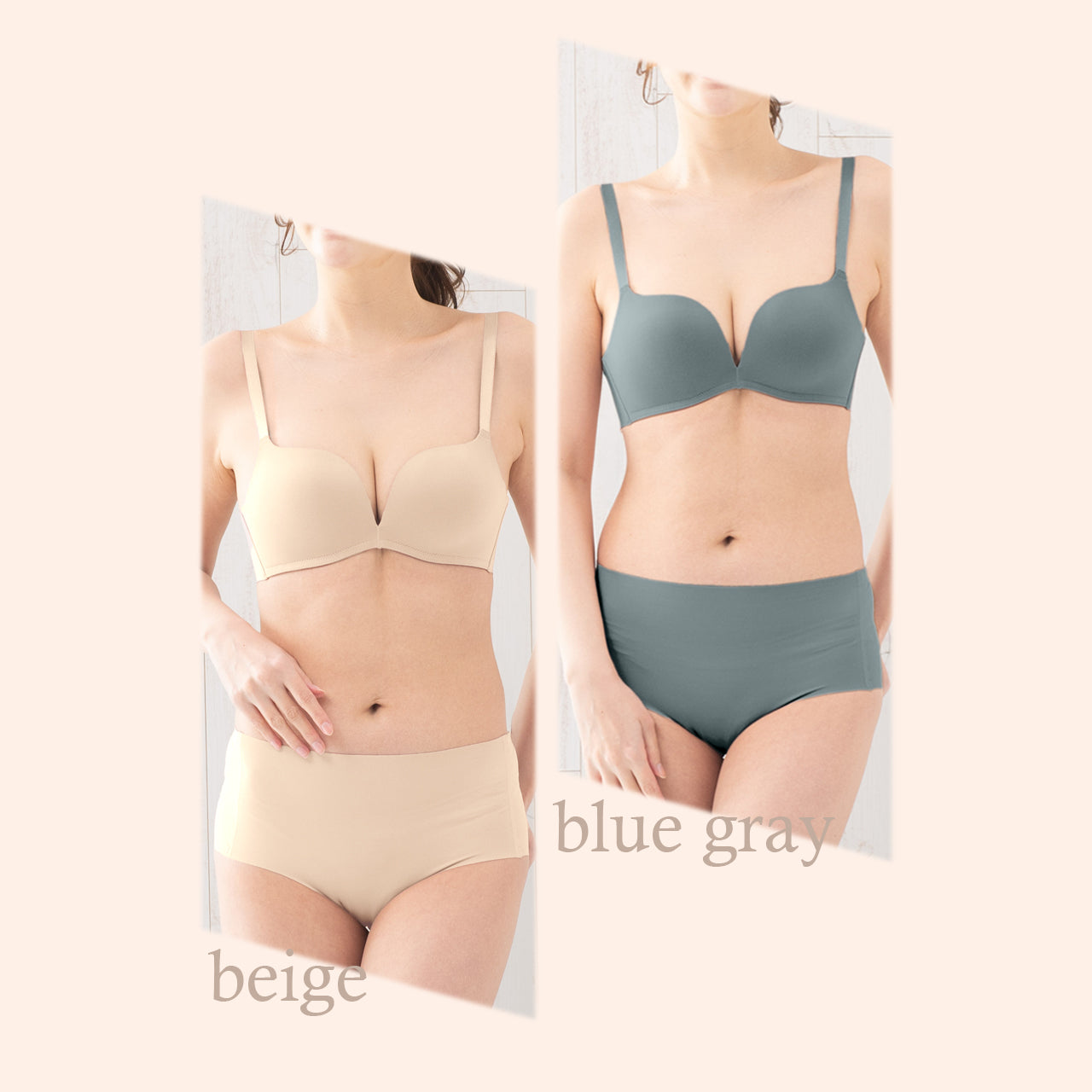 自胸美盛ブラ　Ｌ字ノンワイヤーシームレスブラジャー