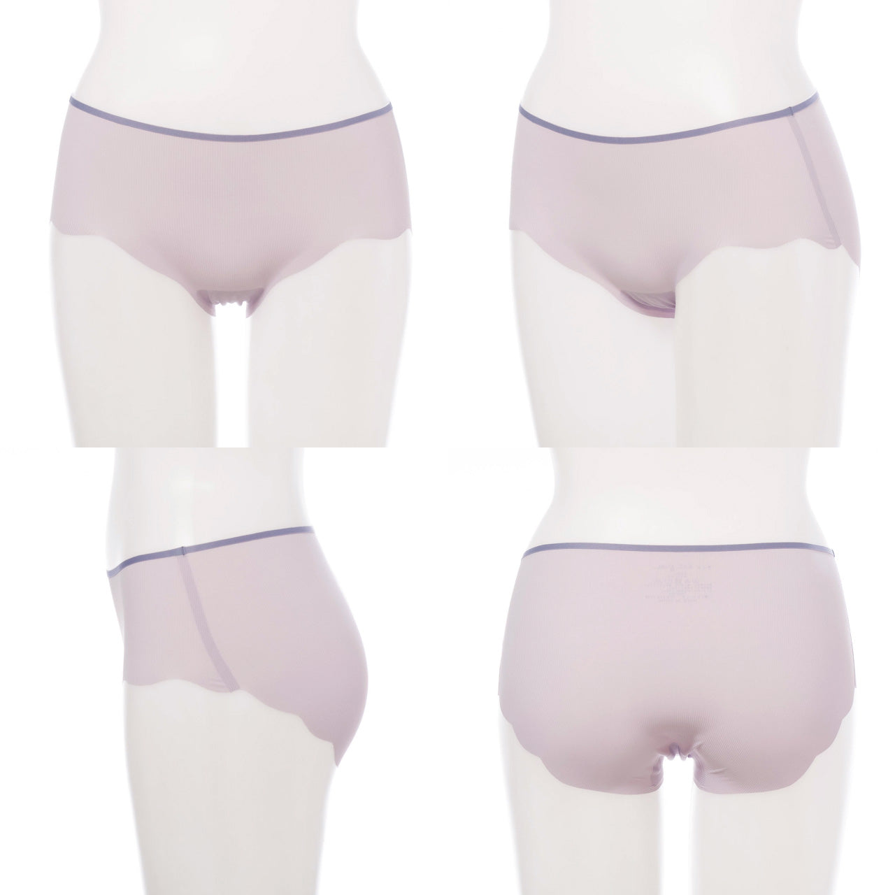 シームレスフィット　バイカラースカラップ　ペアショーツ　POFU