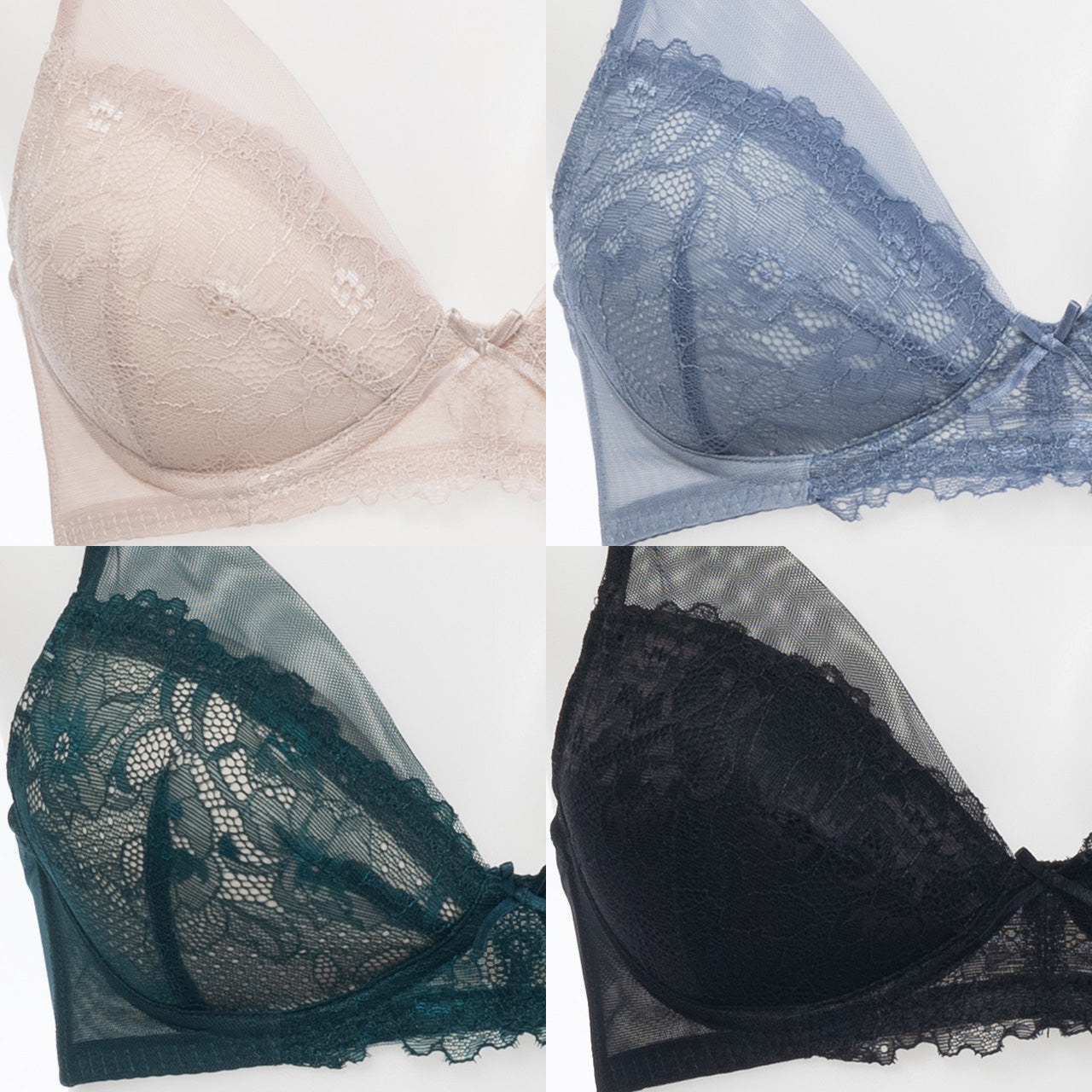 エマ　ノンワイヤーブラジャー＆ショーツセット　ソニアブラック（S・M・L・LL・3L・4L・5L）