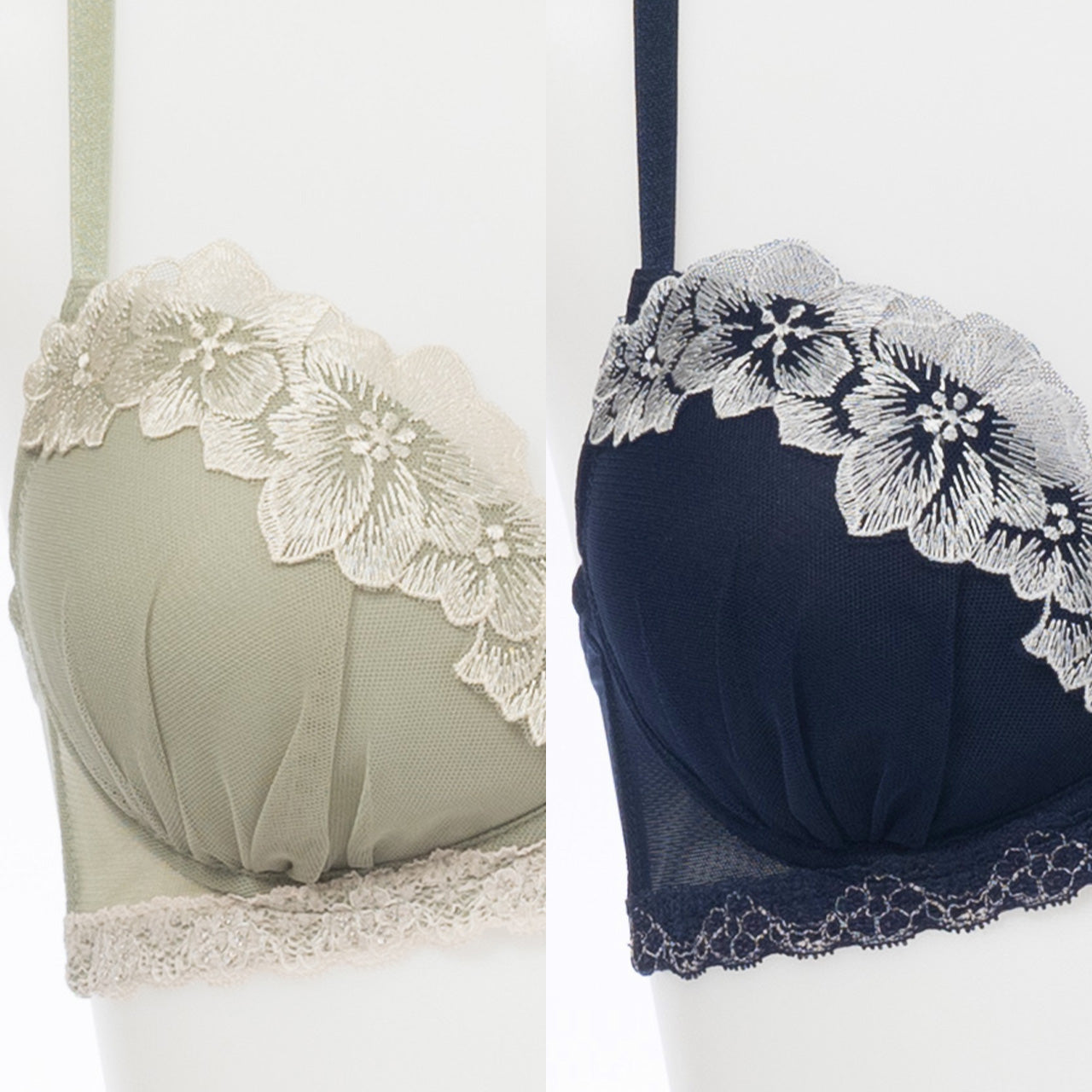 リリー　ノンワイヤーブラジャー＆ショーツセット　ソニアブラック（S・M・L・LL・3L・4L・5L）