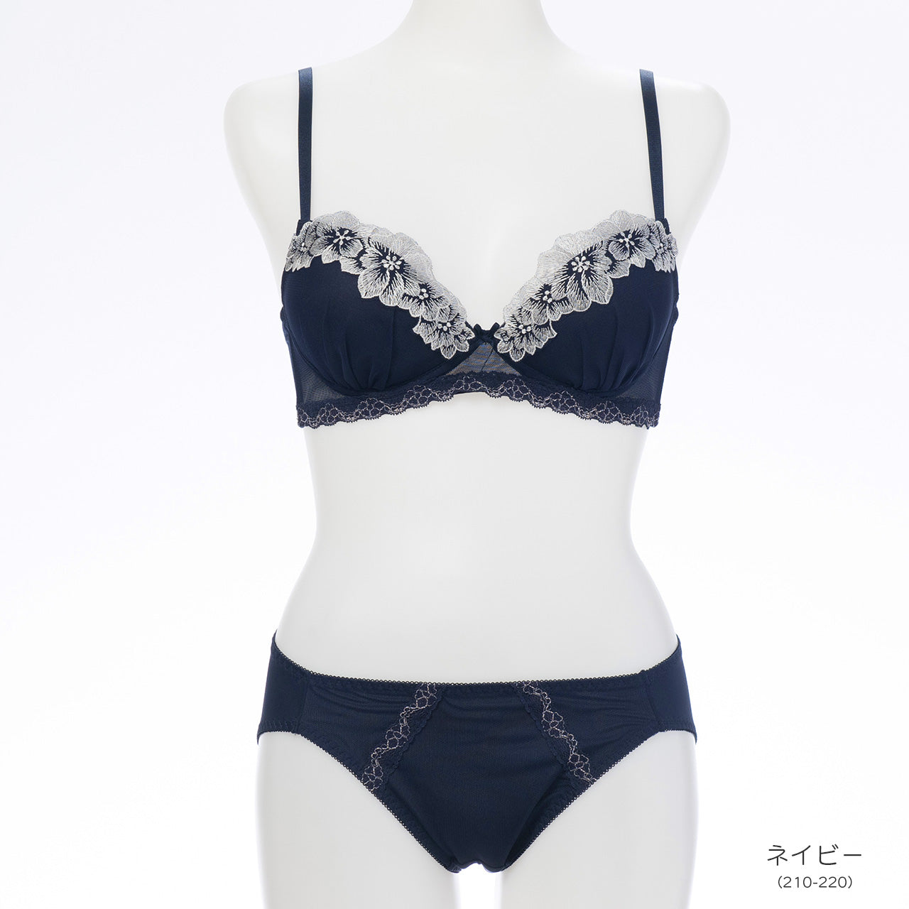 リリー　ノンワイヤーブラジャー＆ショーツセット　ソニアブラック（S・M・L・LL・3L・4L・5L）