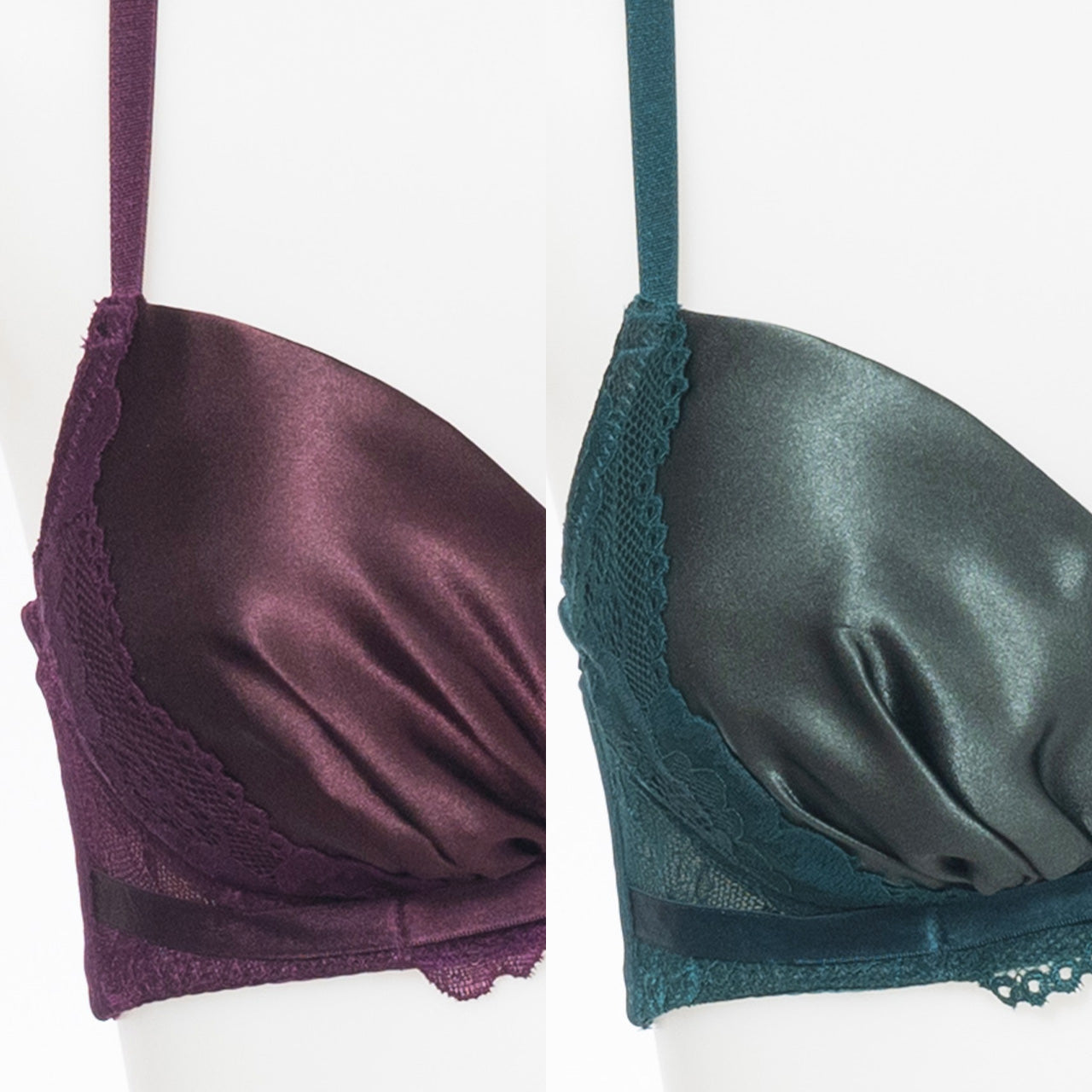 セレーナ　ノンワイヤーブラジャー＆ショーツセット　ソニアブラック（S・M・L・LL・3L・4L・5L）