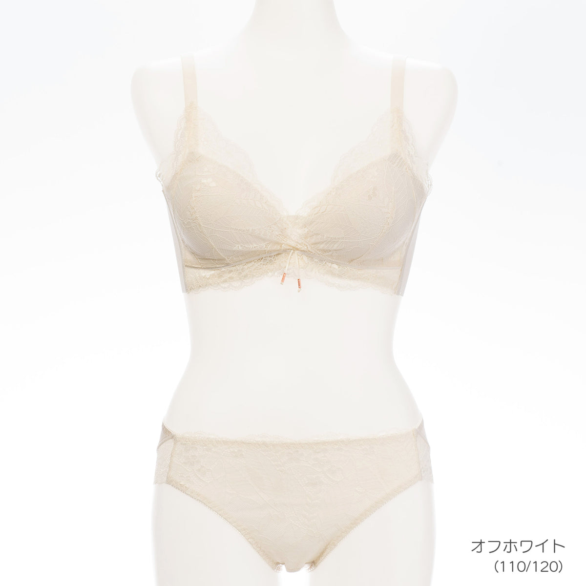 ふわとろカップ　カシュクールレース　ノンワイヤーブラジャー＆ショーツセット　メルトココ