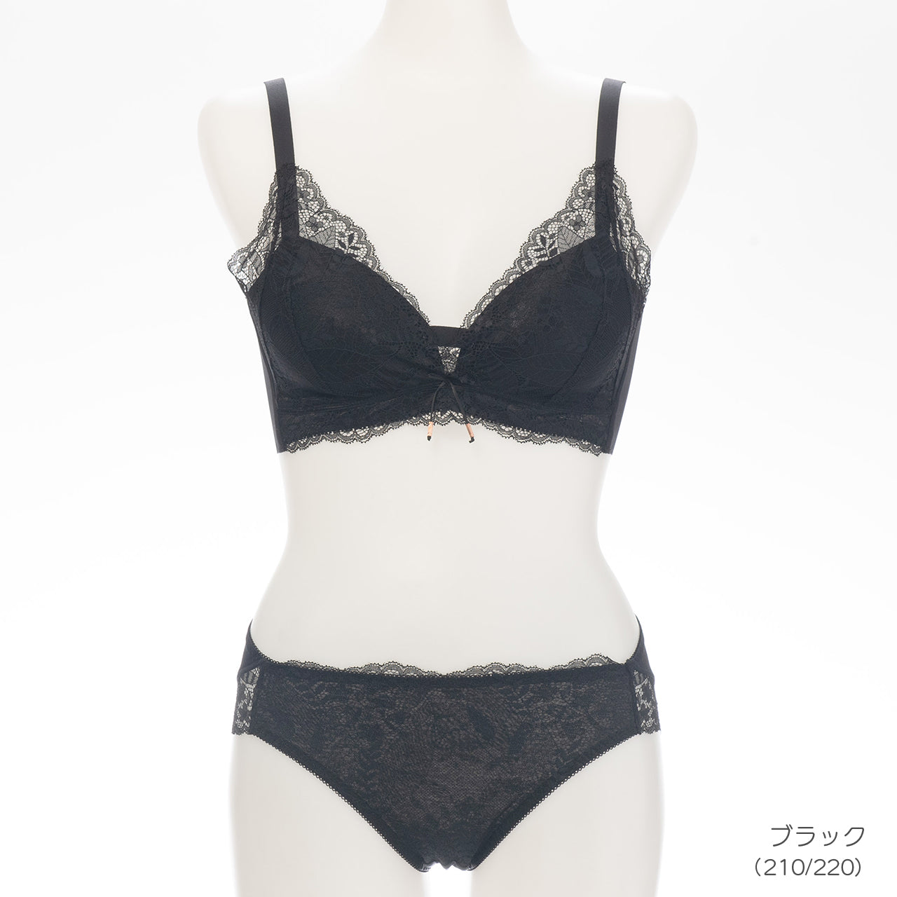 ふわとろカップ　カシュクールレース　ノンワイヤーブラジャー＆ショーツセット　メルトココ