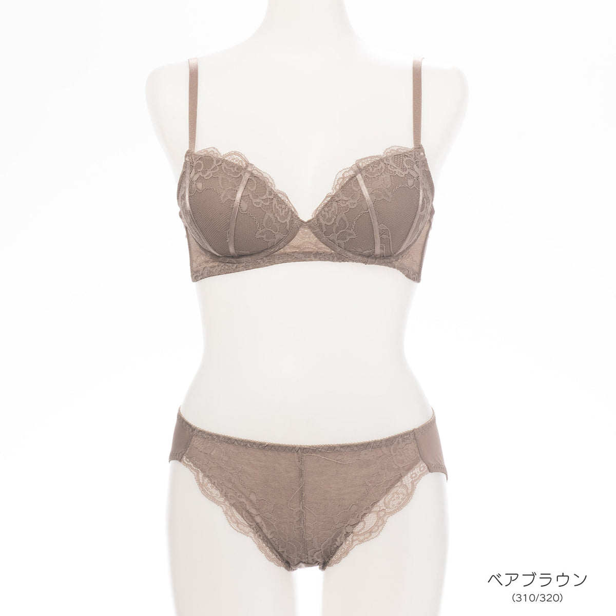 セシリア　ノンワイヤーブラジャー＆ショーツセット　ソニアブラック（S・M・L・LL・3L・4L・5L）
