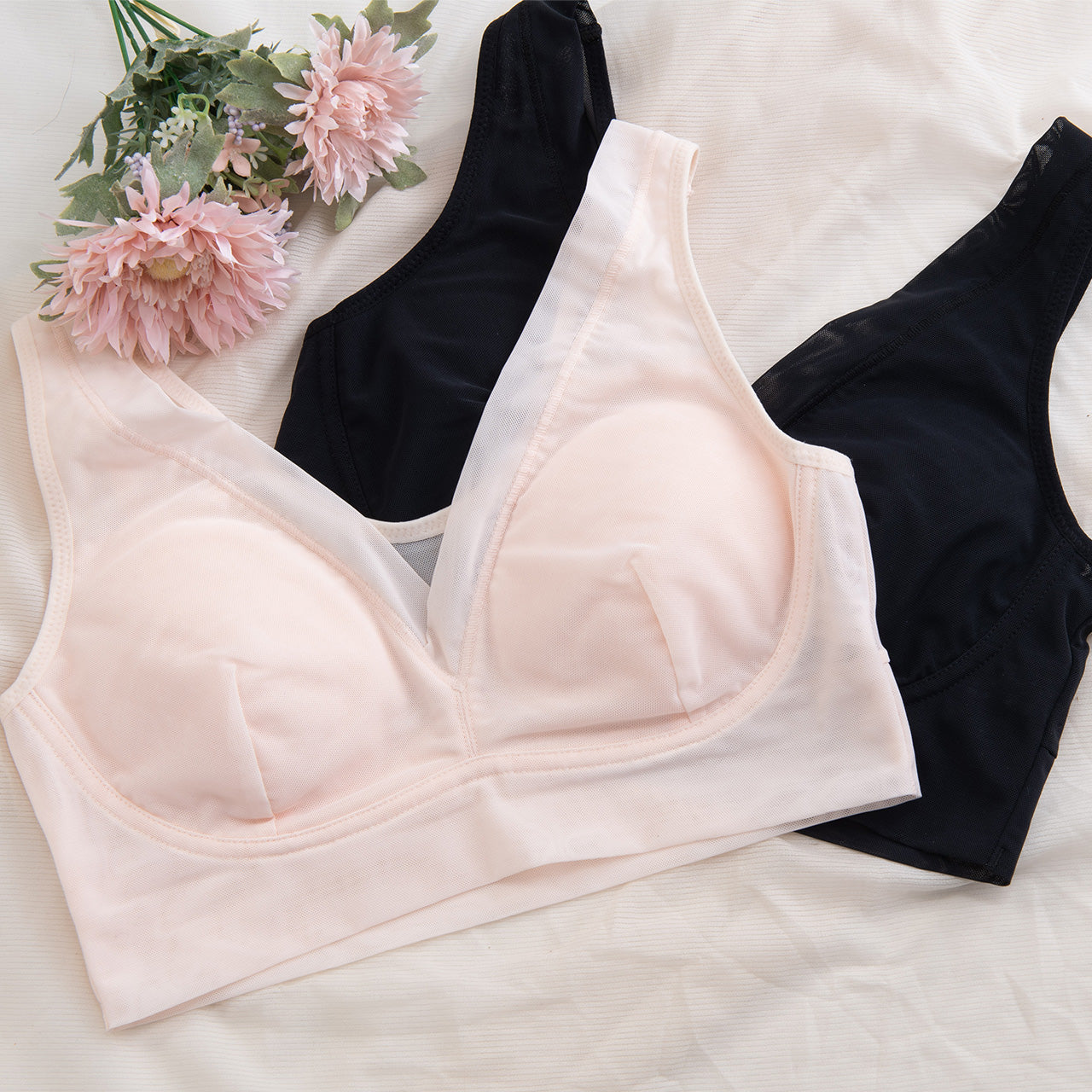 高さをおさえて痩せ見え ハーフトップブラ　スマートップブラ